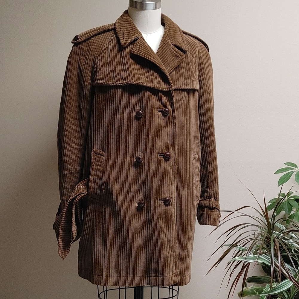 Vintage Corduroy Short Trench Coat - Picture 11 of 17